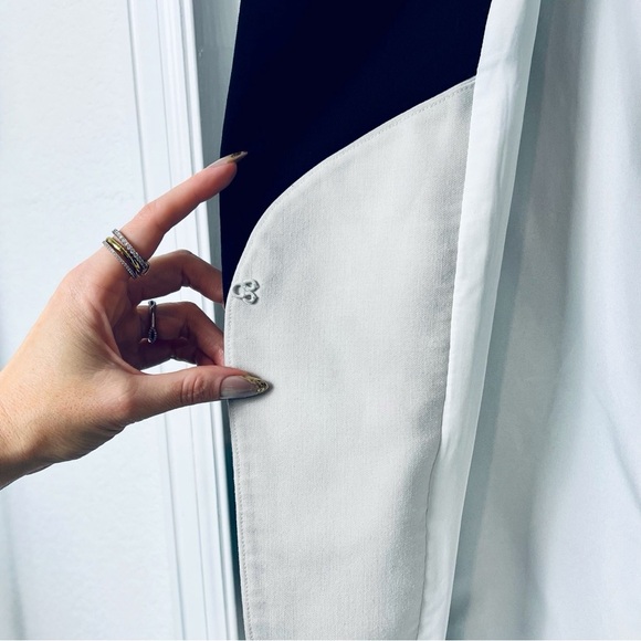 Favorite Daughter Kelly Blazer Black Ivory Trim Tuxedo Style Two Tone Jacket S - Picture 6 of 14